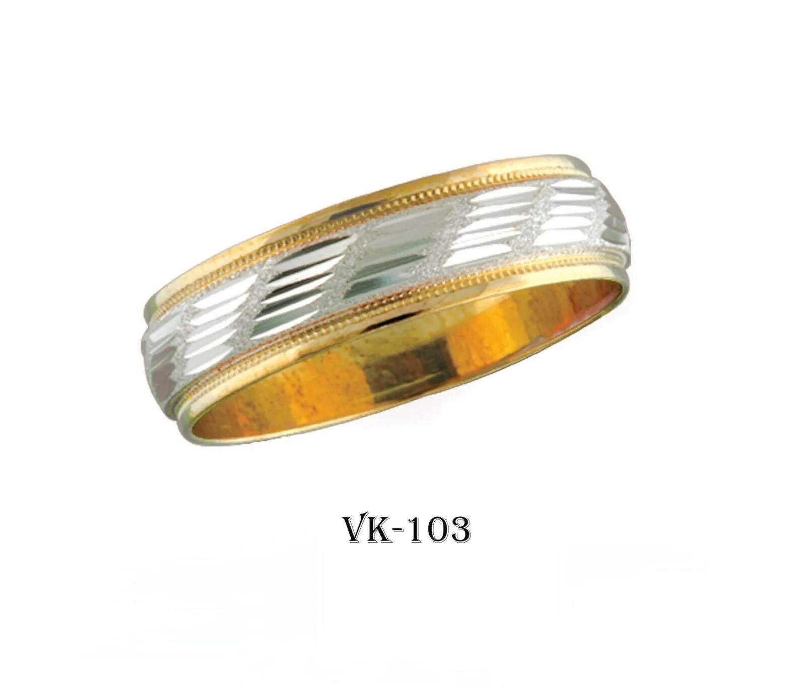 14k Solid Gold Elegant Ladies Modern Machine Finish Flat Band 6MM Ring VK103v