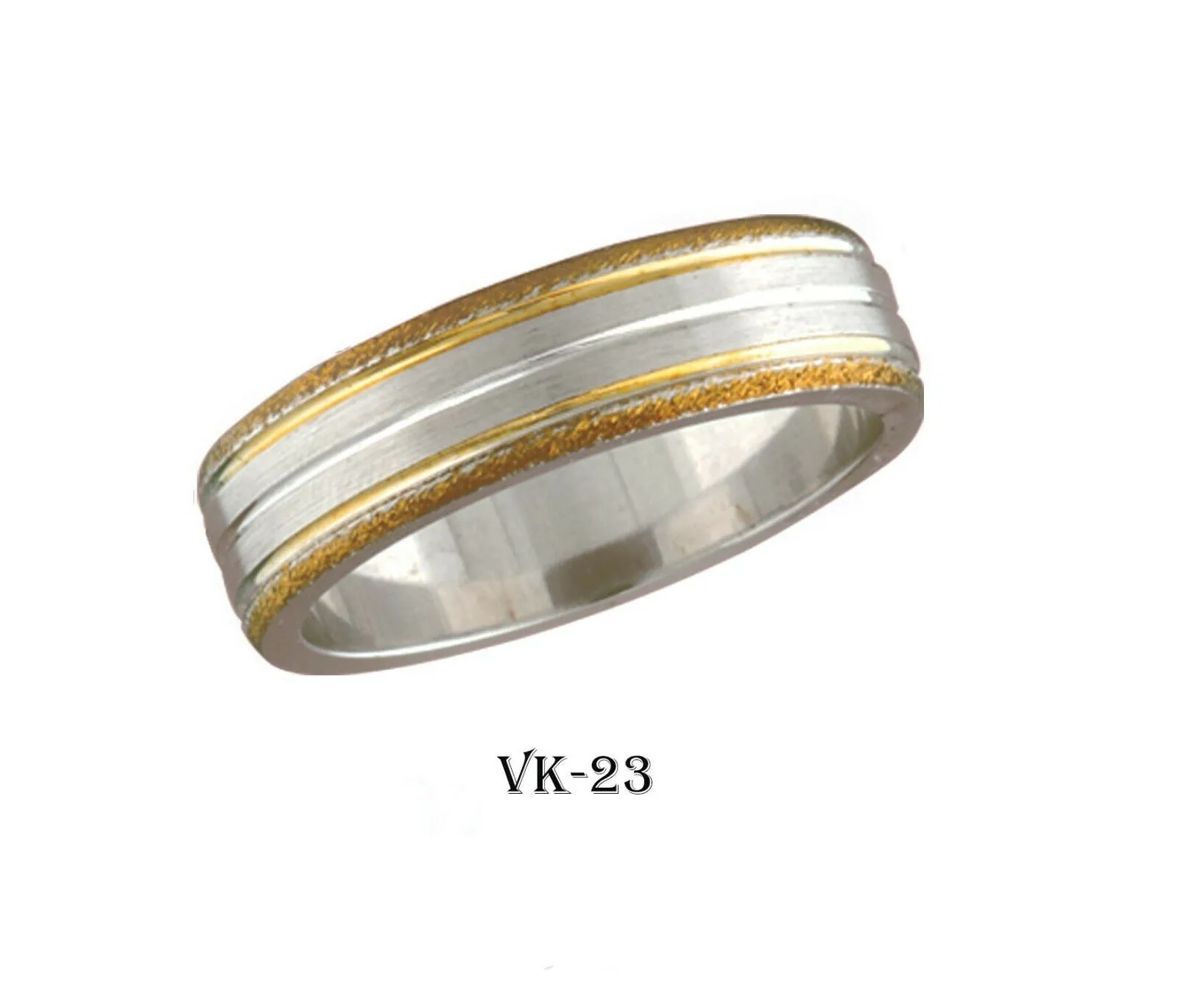 14k Solid Gold Elegant Ladies Modern Matte Finish Flat Band 6MM Ring Vk23v