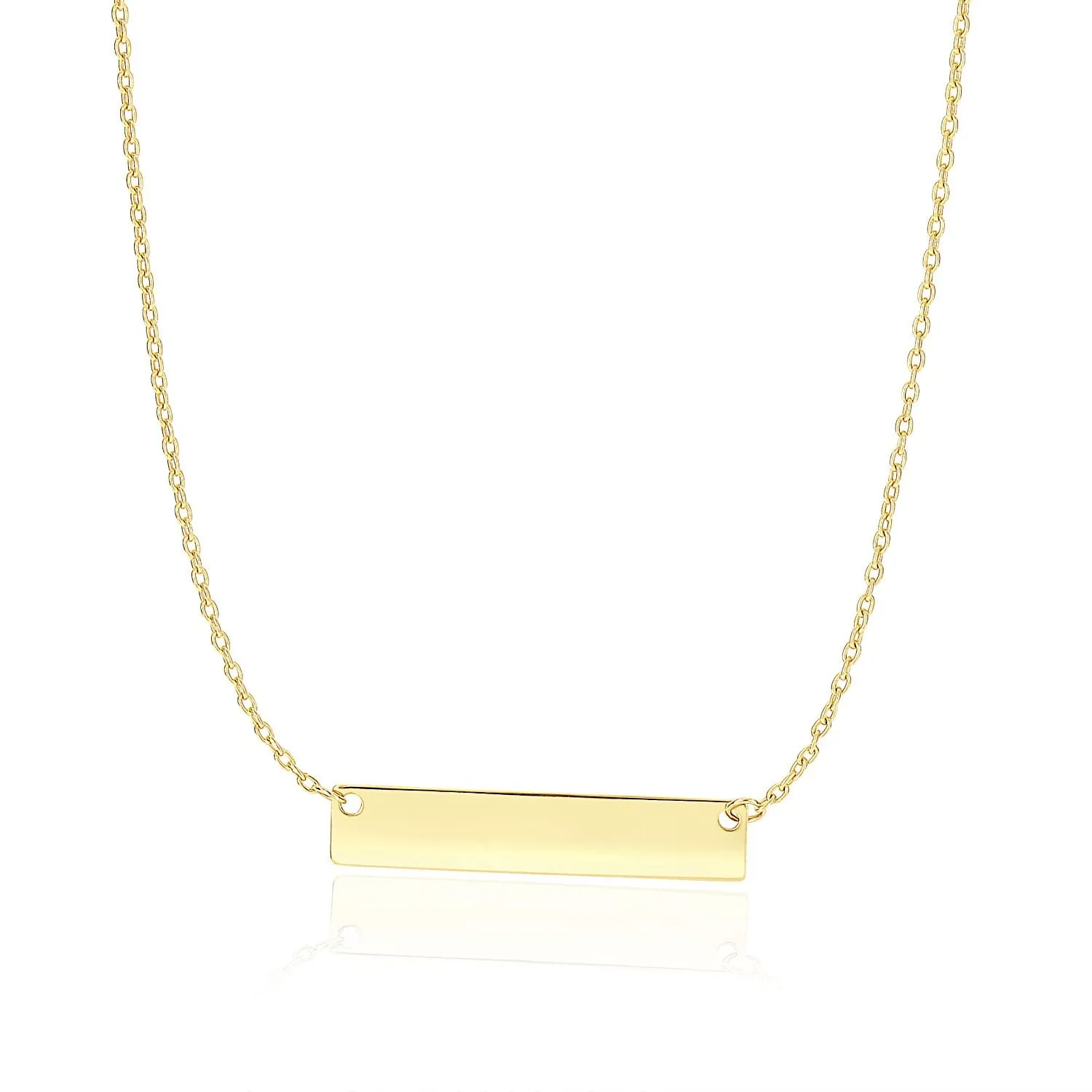 14k Yellow Gold Smooth Flat Horizontal Bar Style Necklacerx77034-18-rx77034-18