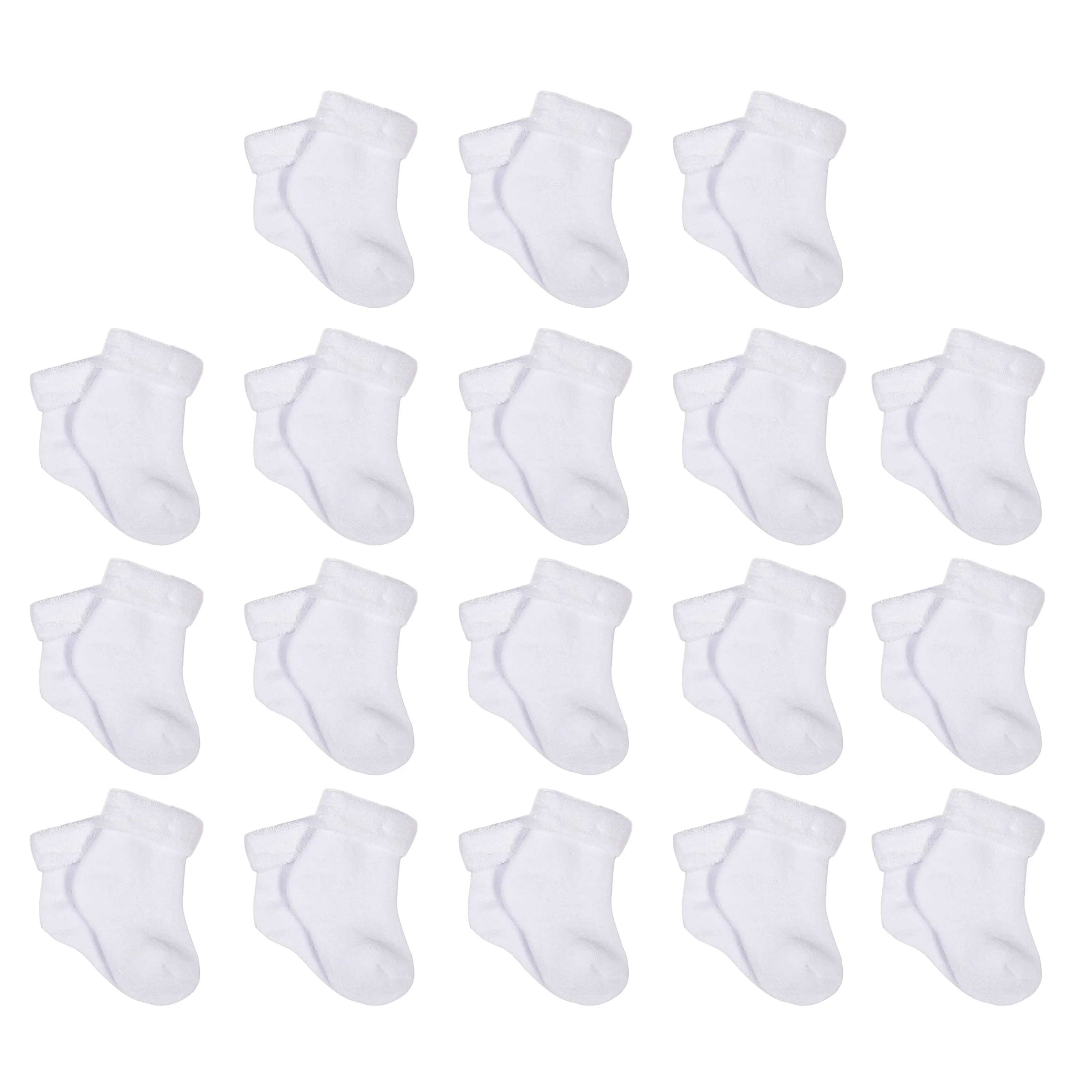 18-Pack White Terry Ankle Socks