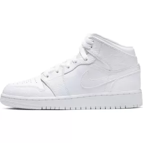 Air Jordan 1 Retro Mid GS 'Triple White'