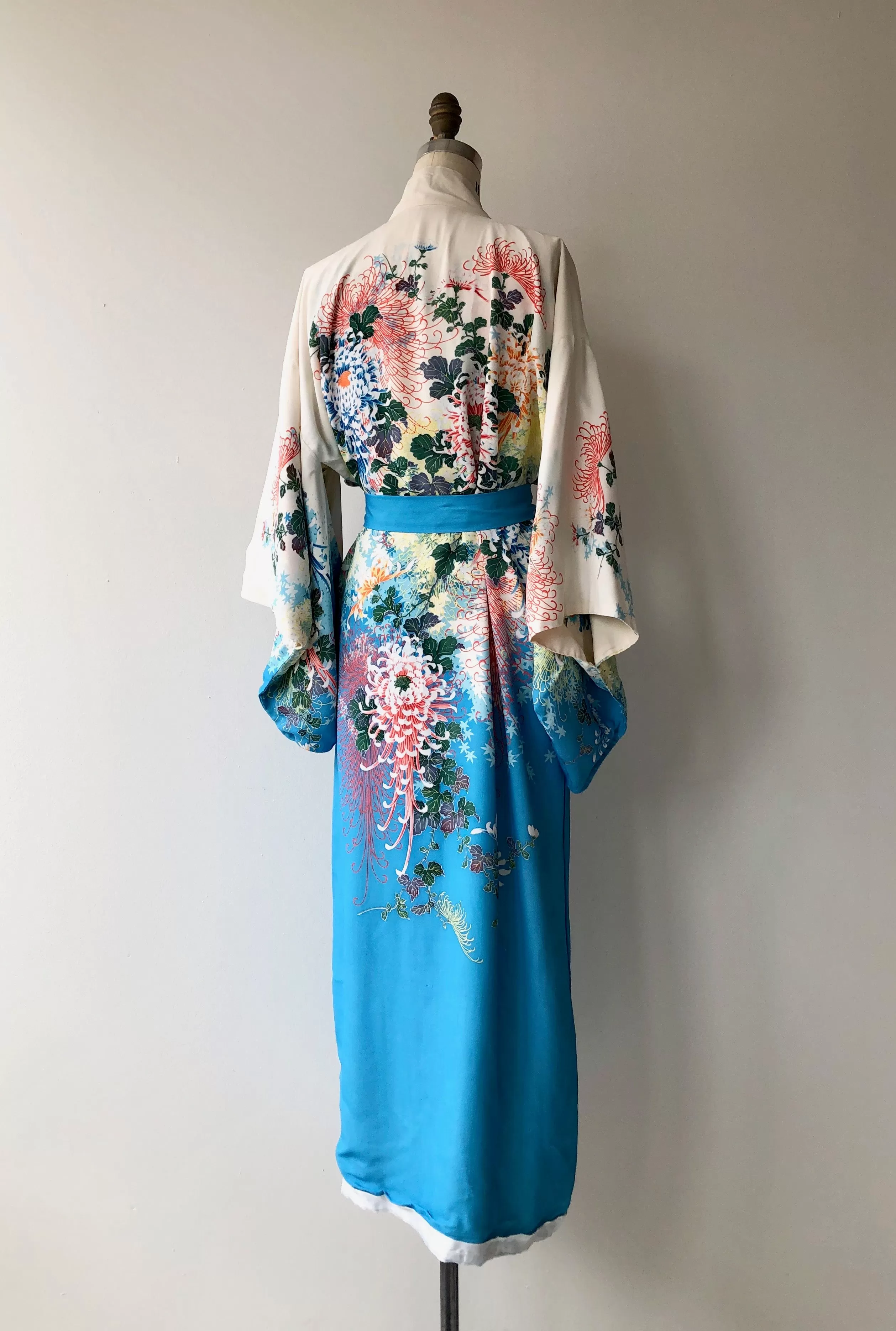 Antique 1930s Japanese Maple silk kimono