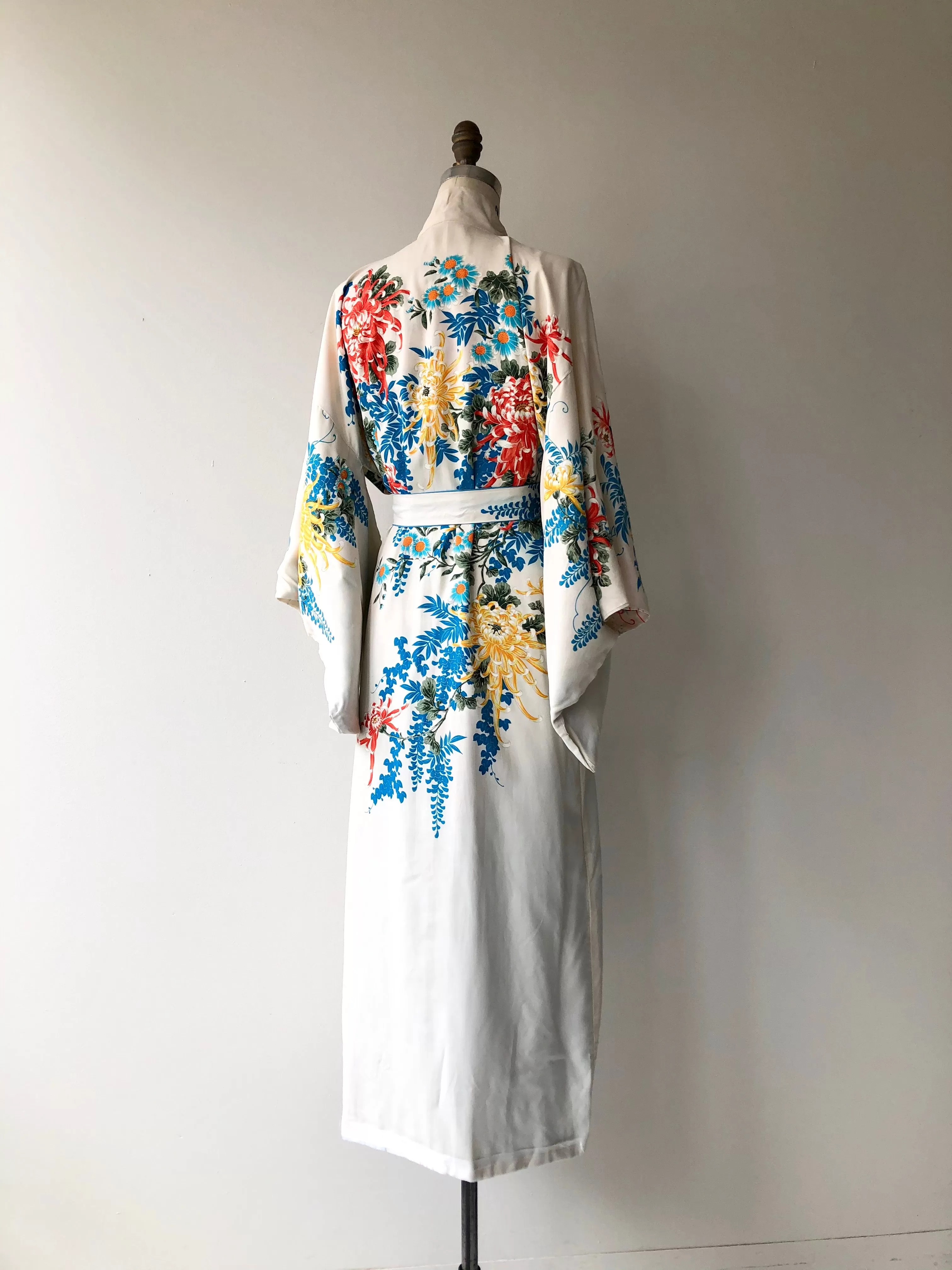 Antique 1930s Japanese Maple silk kimono