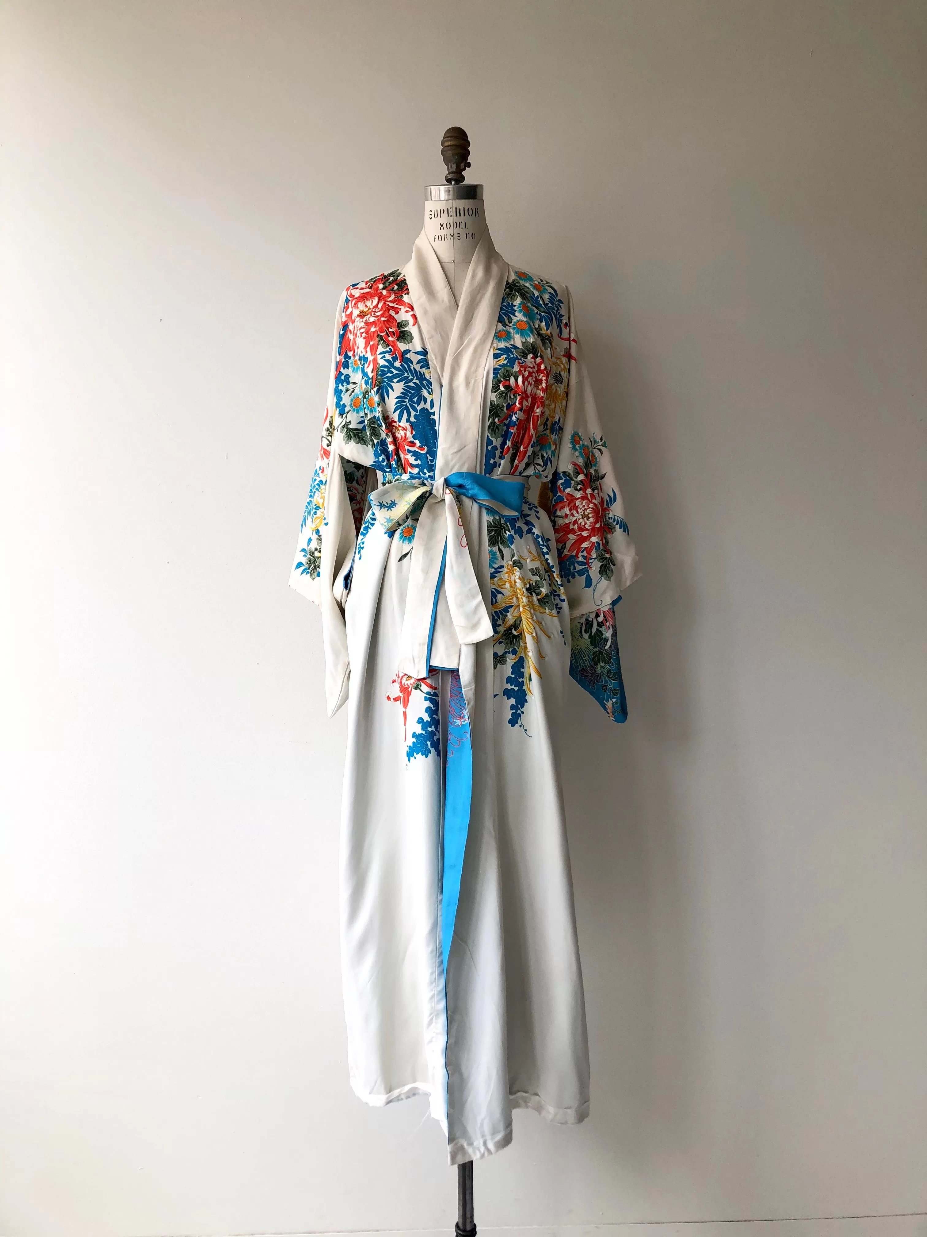 Antique 1930s Japanese Maple silk kimono