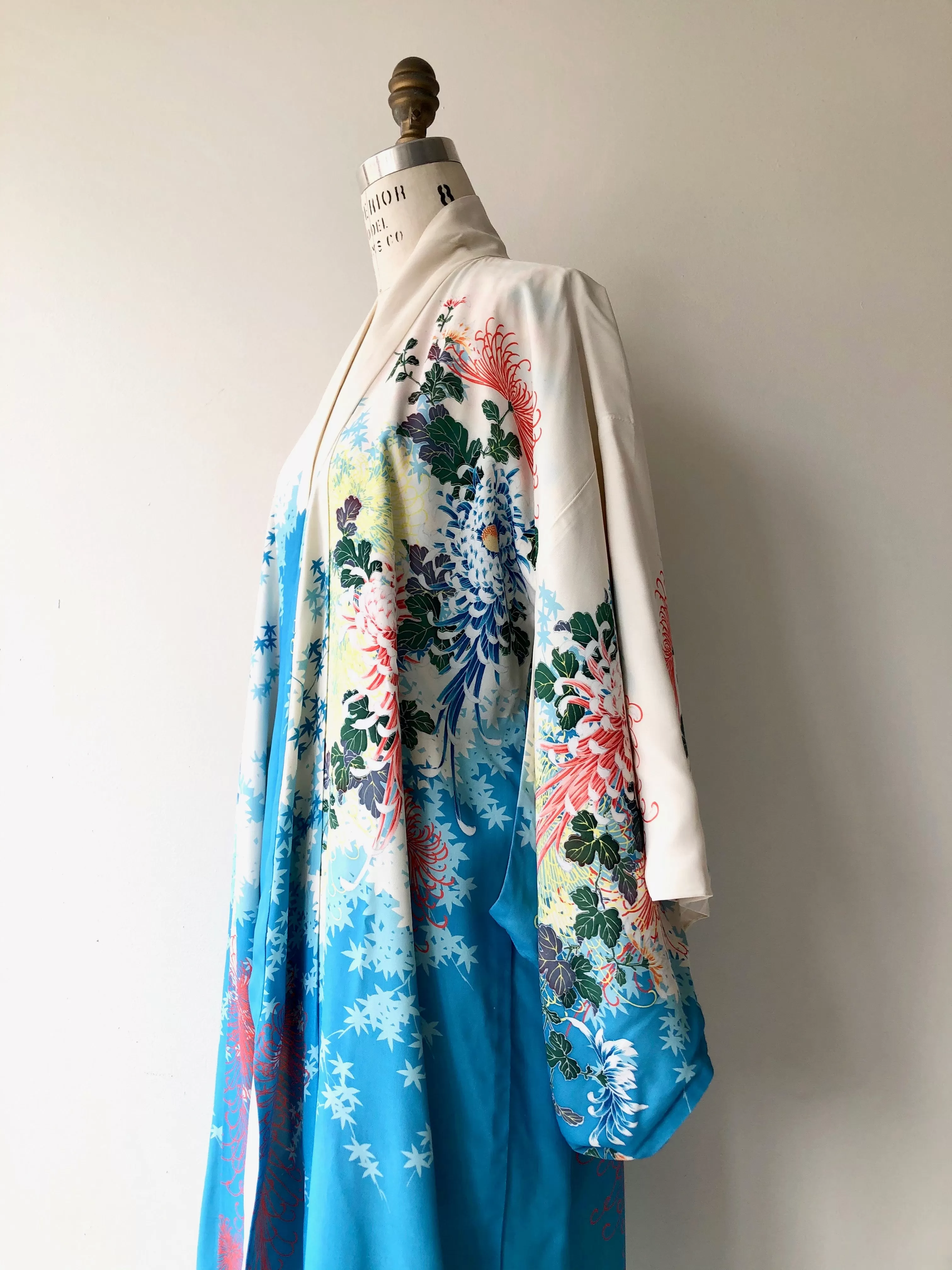 Antique 1930s Japanese Maple silk kimono