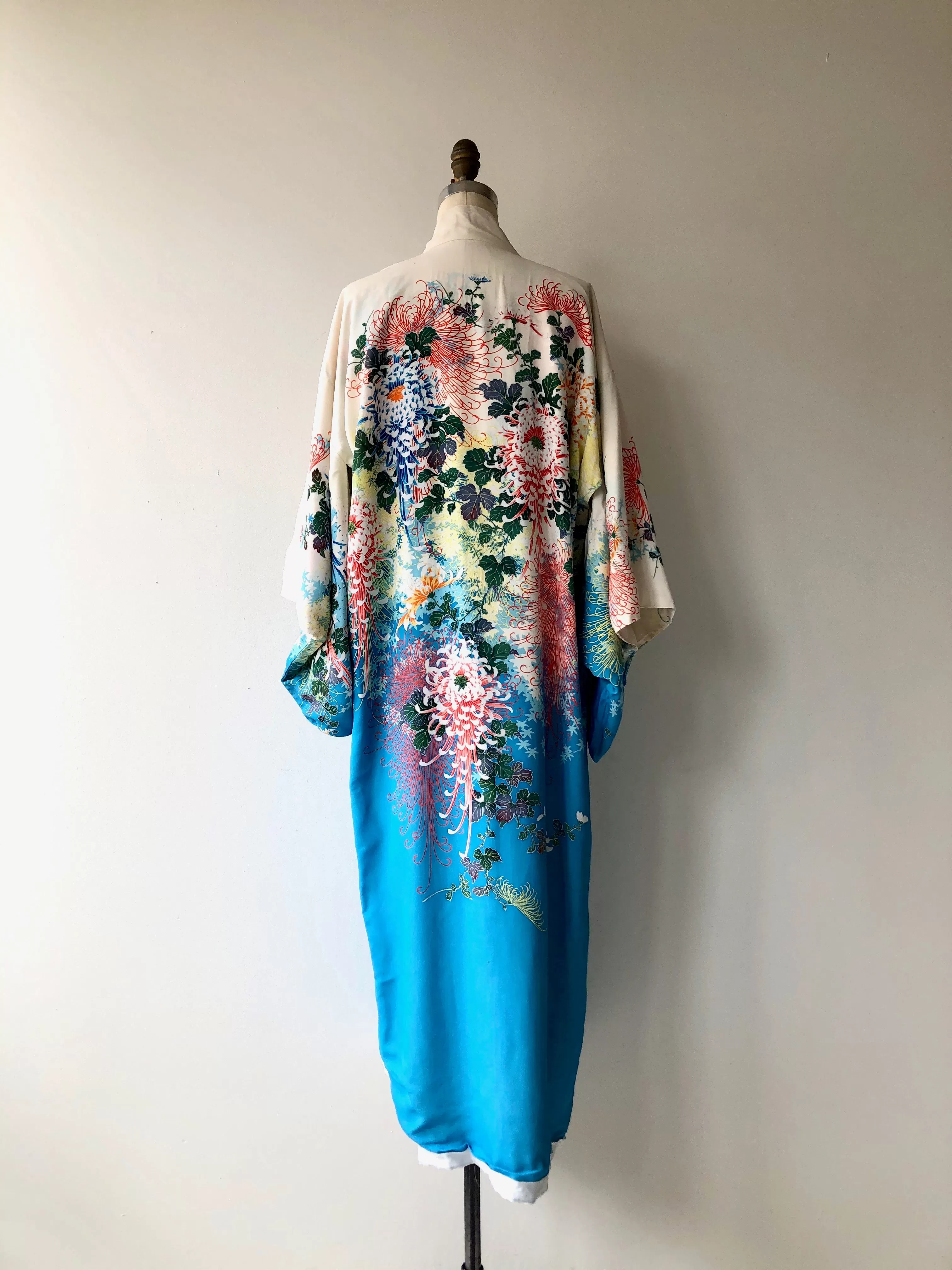 Antique 1930s Japanese Maple silk kimono