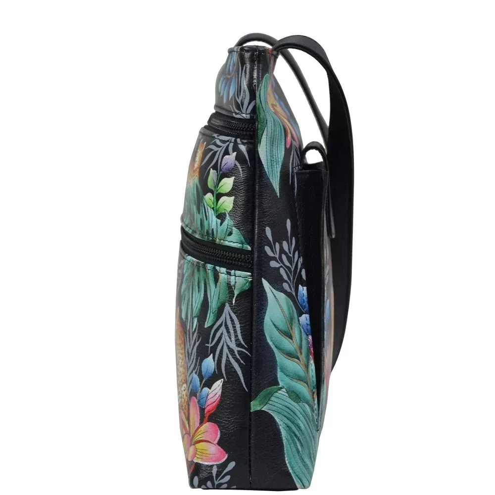 Anuschka Medium Crossbody With Double Zip Pockets Handbag 447 - Jungle Queen