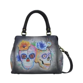 Anuschka Multi Compartment Satchel Handbag 690 - Calaveras de Azúcar