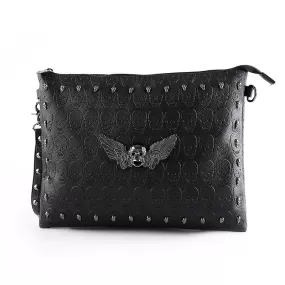 Black Leather Skull Biker Handbags