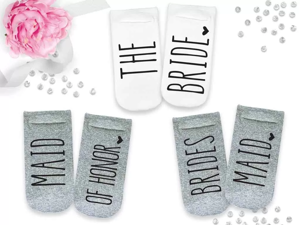 Bridal Party Socks - Wedding Role on the Bottom of the Foot