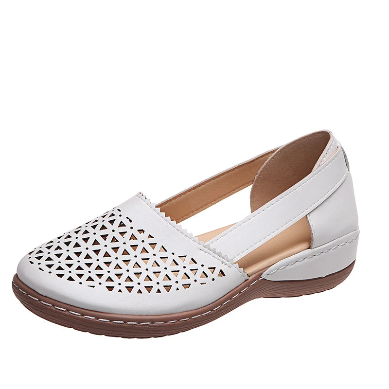 Casual Ladies Shoes Gingham Hollow Breathable