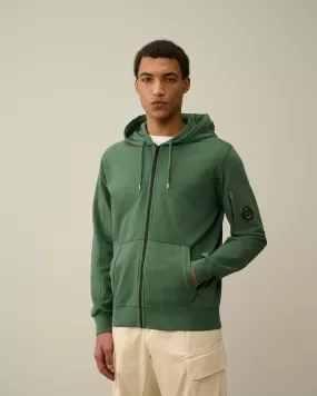 CP Company Light Fleece Zipped Hoodie Duck Green