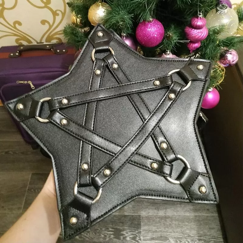 Dark Gothic Pentagram Shoulder Bag