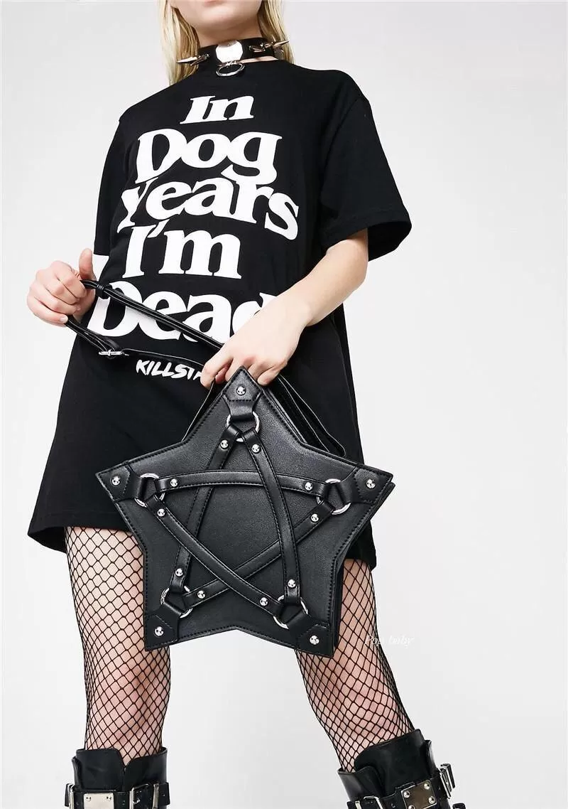 Dark Gothic Pentagram Shoulder Bag