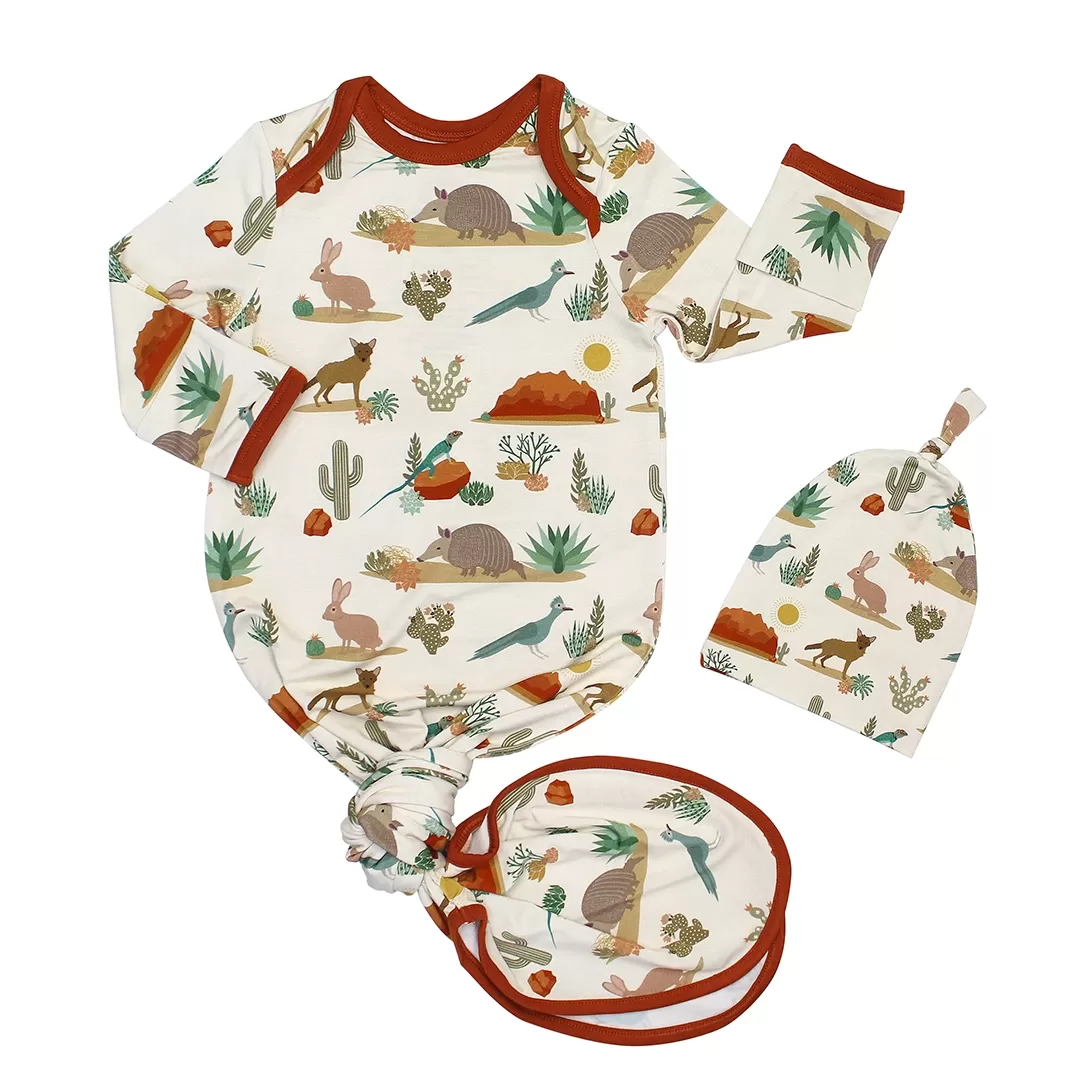 Desert Friends Western Desert Bamboo Baby Gown Set