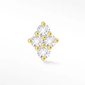 Diamond Flat Back Earring Southern Cross 14k Yellow