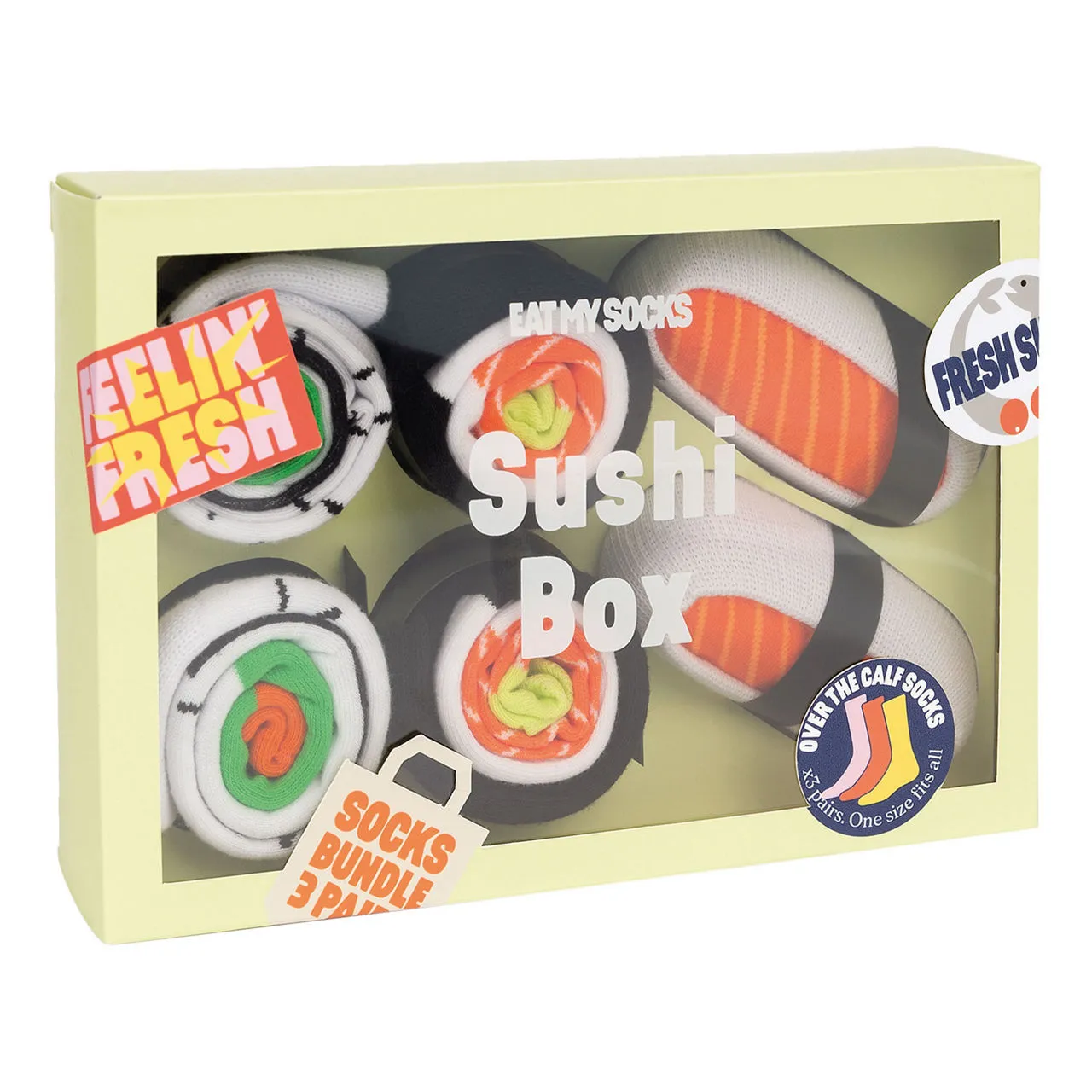 EAT MY SOCKS Three-Pack Sushi Box Socks - Assorted