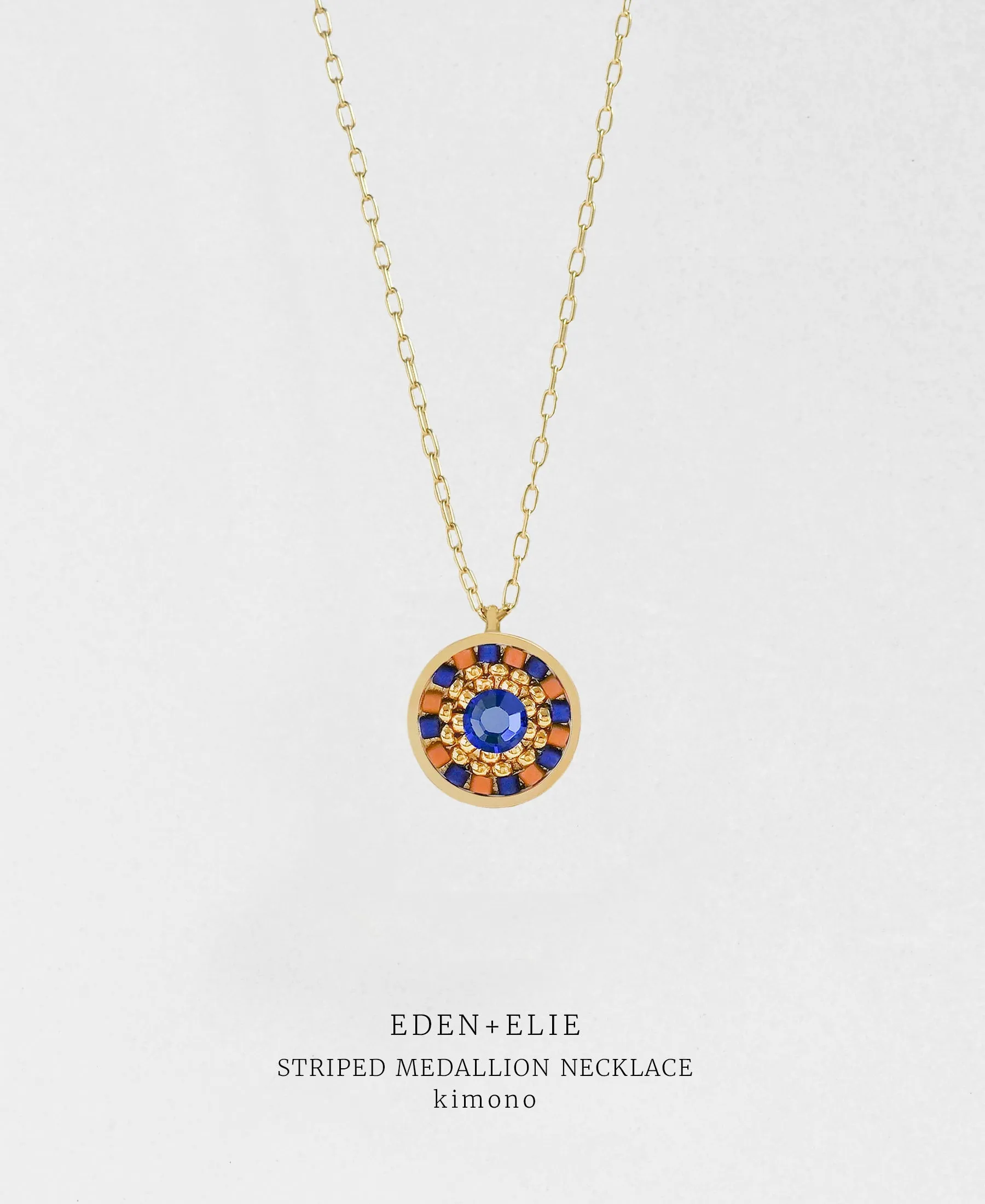 EDEN + ELIE Striped Medallion necklace - Kimono