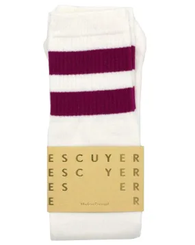 Escuyer Socks - Tube - Off White / Purple