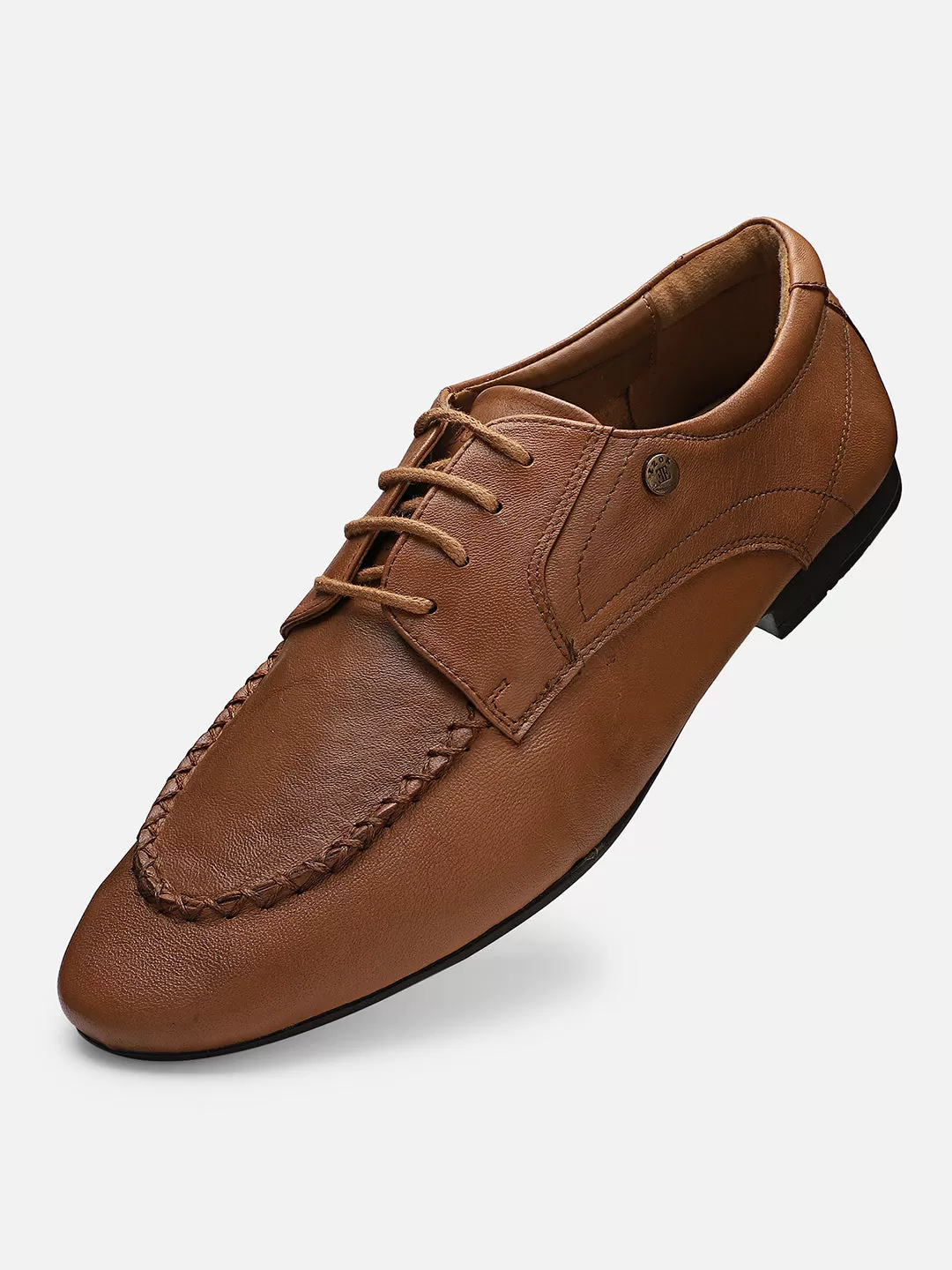 Ezok Men Tan Leather Casual Shoes