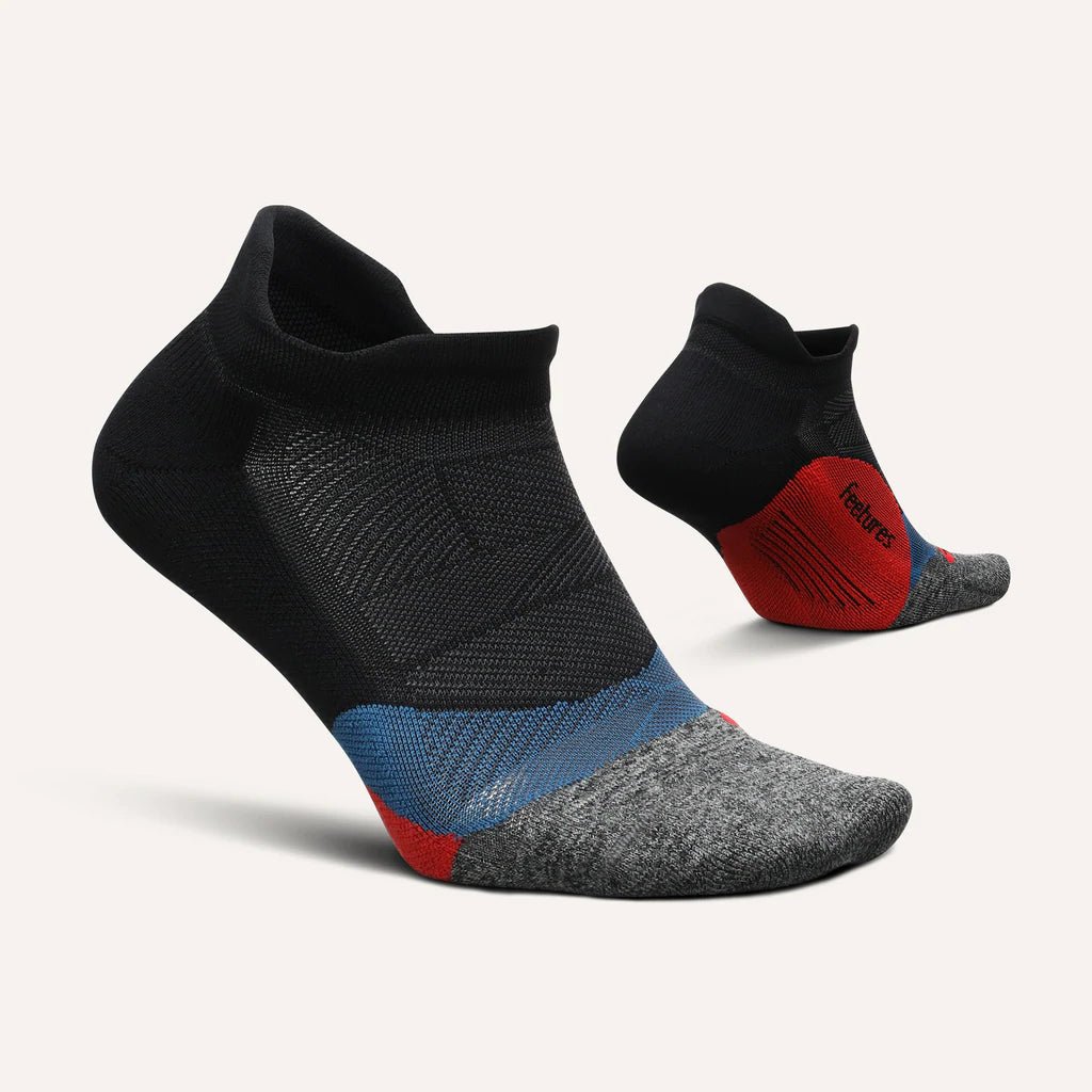 Feetures Elite Light Cushion No Show Tab Socks - Bounce Black