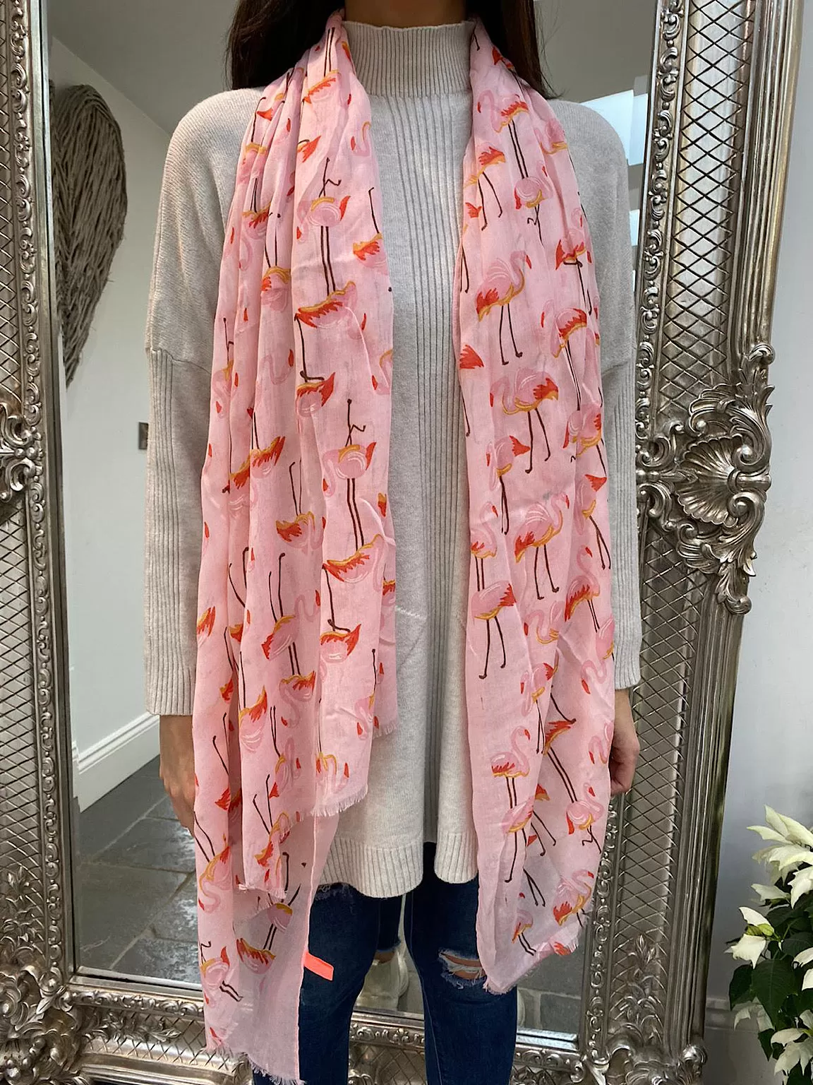 Flamingo Print Scarf