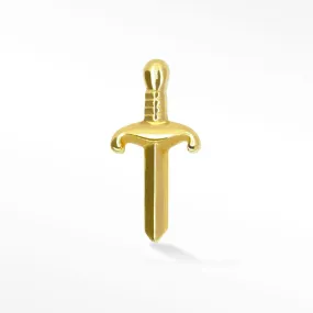 Flat Back Earring Sword 14k Yellow