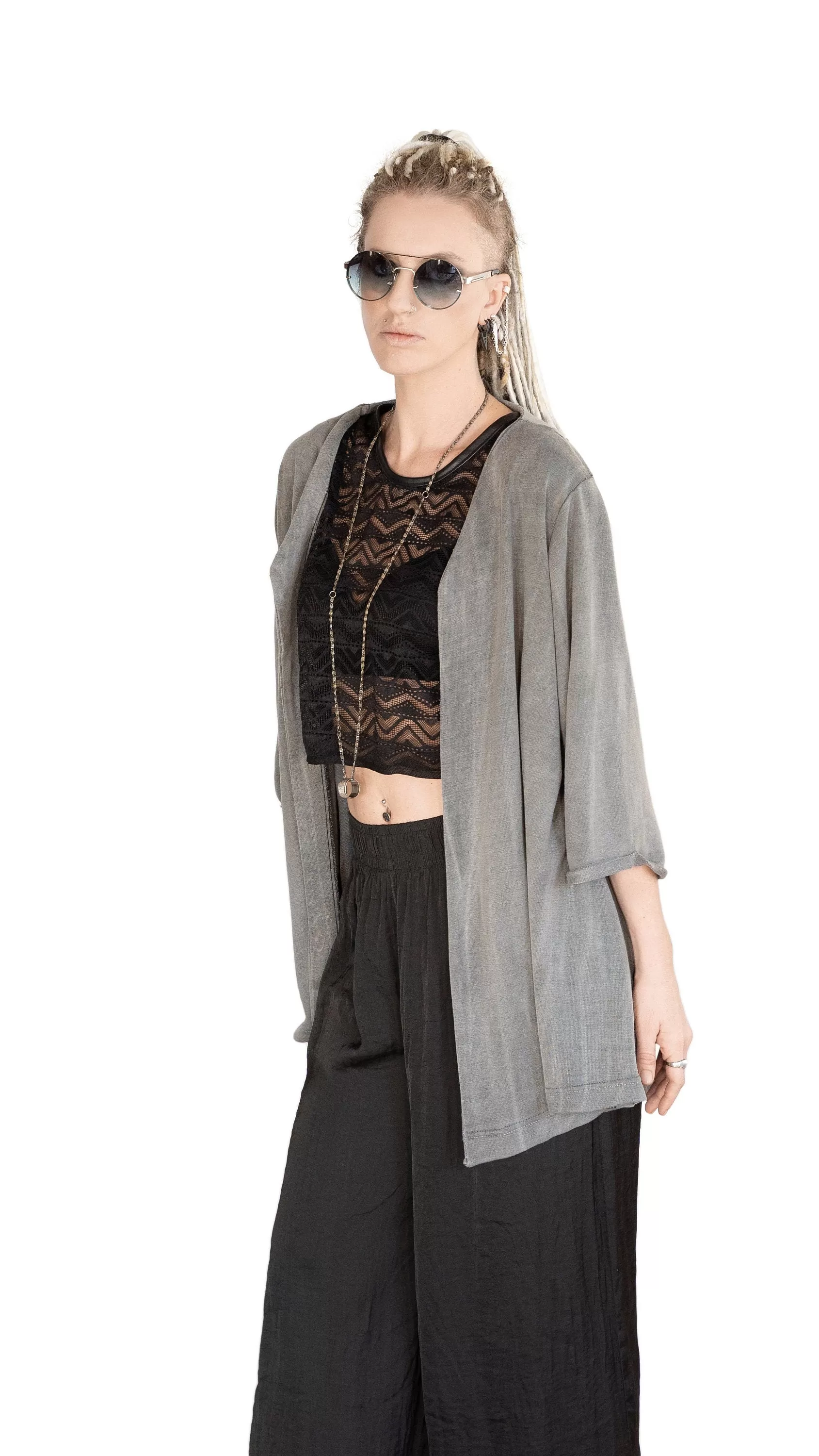 Flowy Jersey cardigan kimono