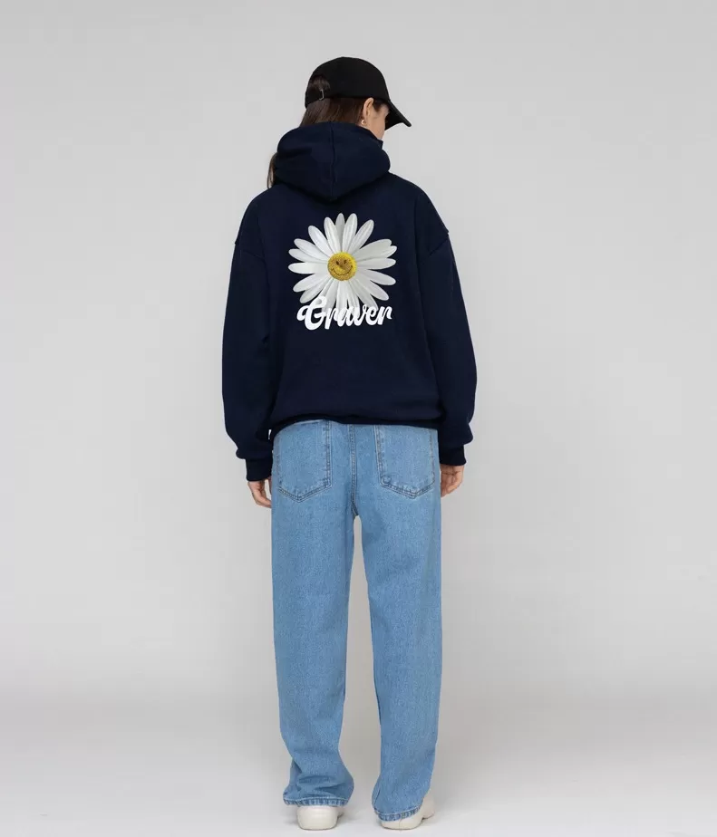 GRAVER  |[GRAVER]★BACK DAISY FLOWER SMILE HOODIE