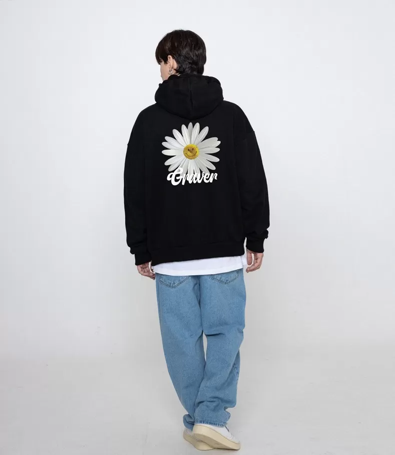 GRAVER  |[GRAVER]★BACK DAISY FLOWER SMILE HOODIE