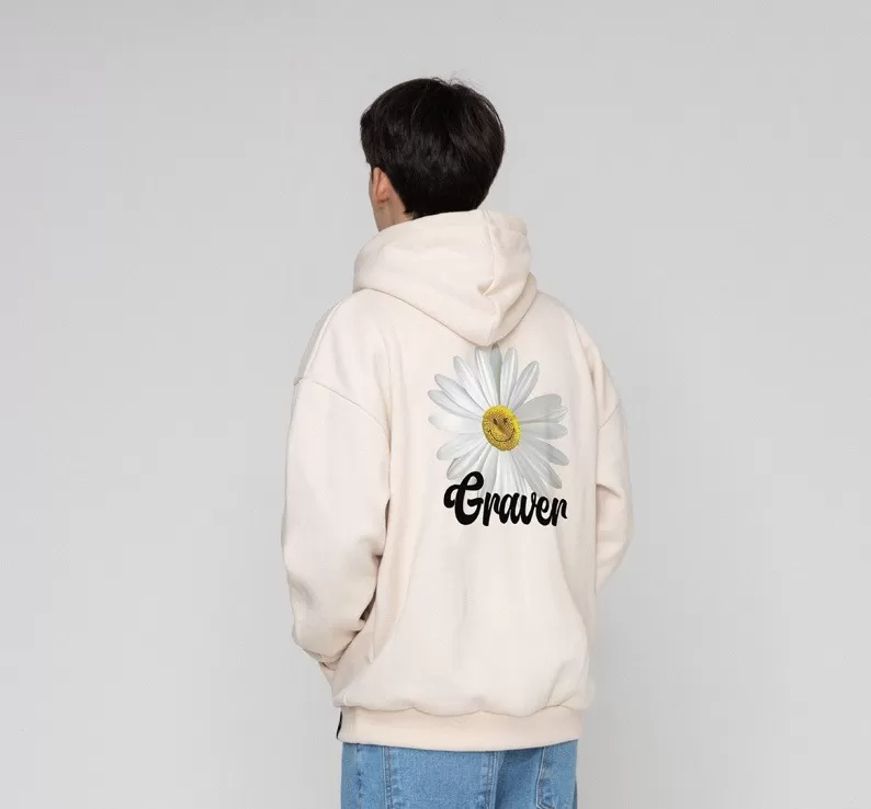 GRAVER  |[GRAVER]★BACK DAISY FLOWER SMILE HOODIE