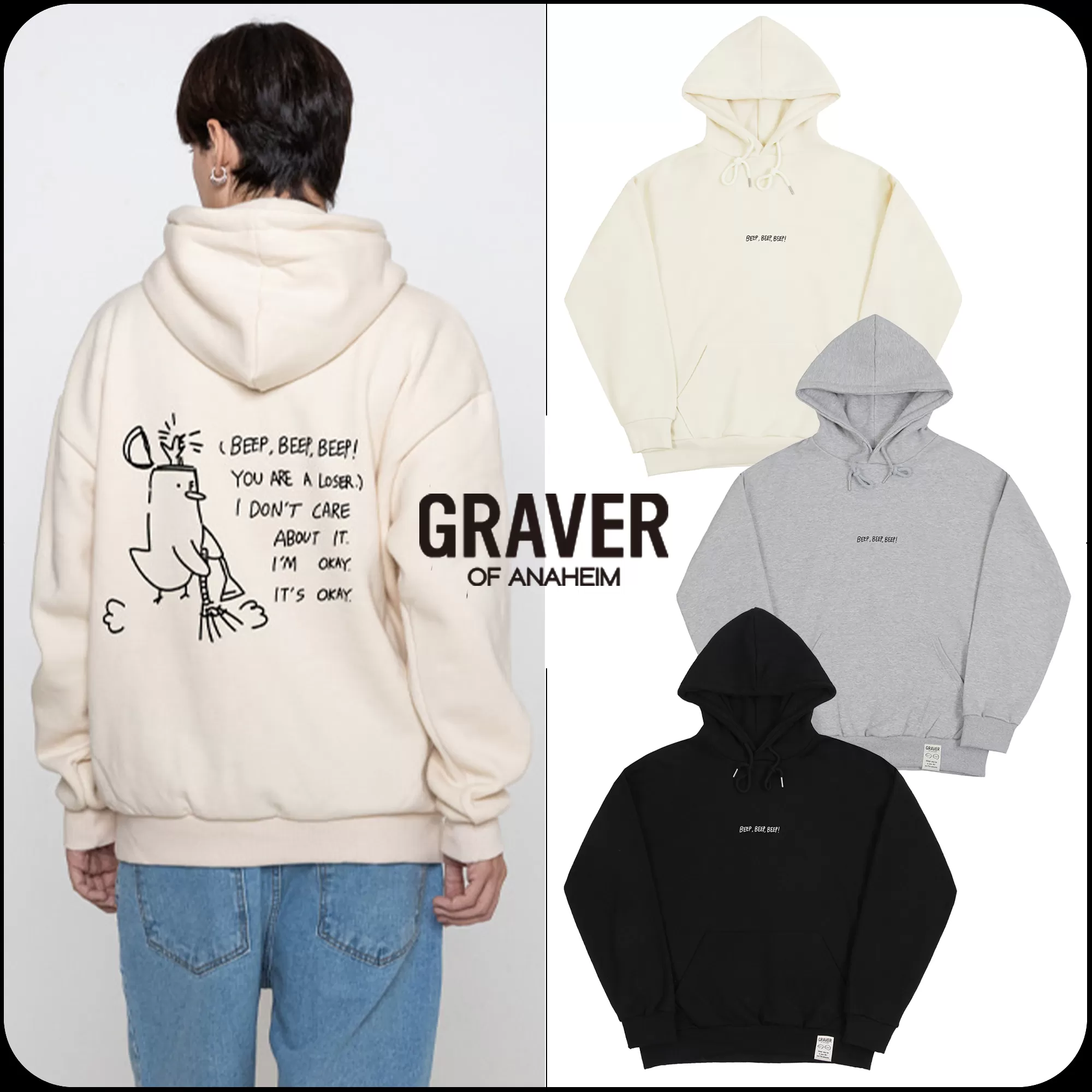 GRAVER  |[GRAVER]★BEEP CLEAN DUCK SMILE HOODIE