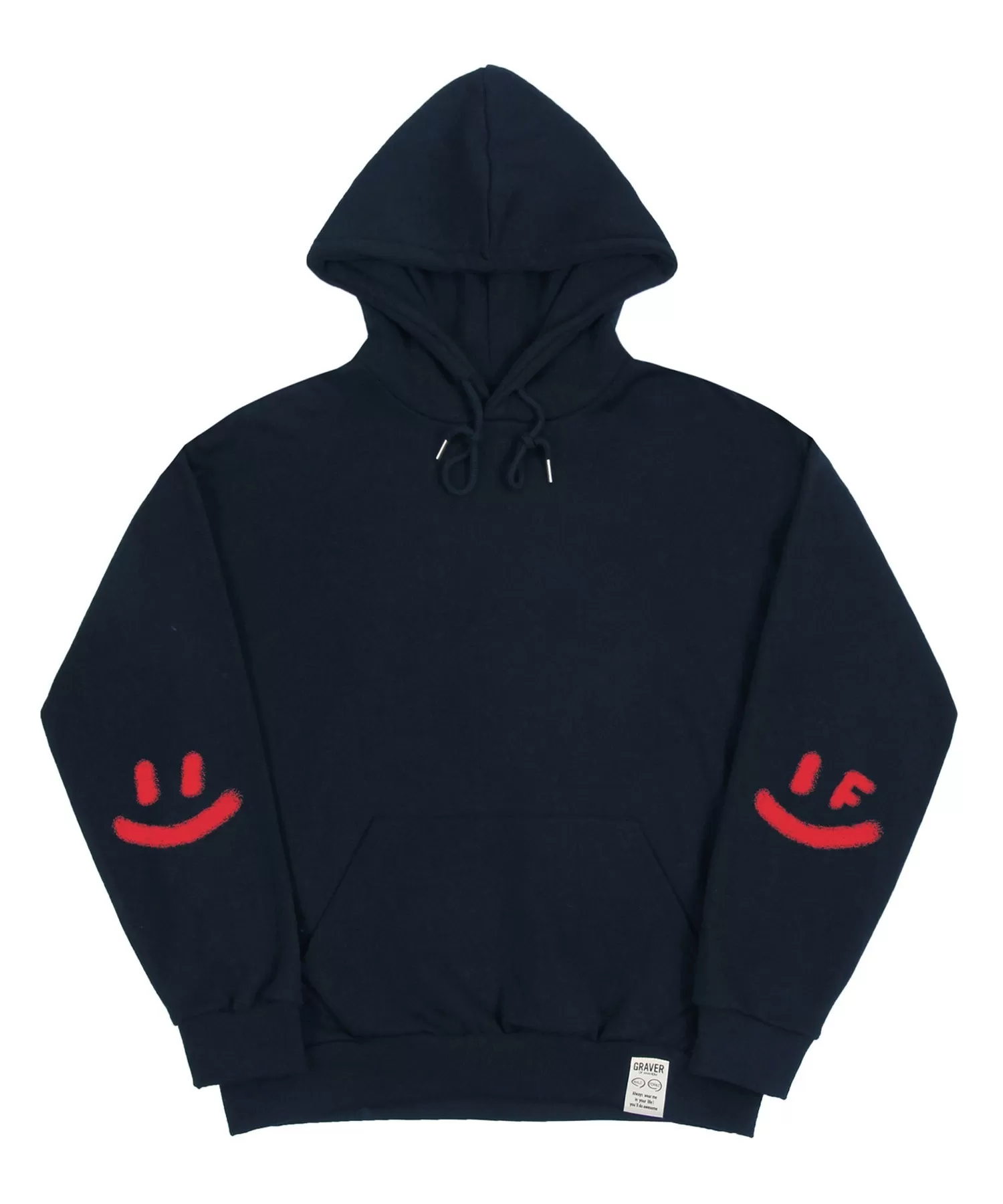 GRAVER  |[GRAVER]★ELBOW SPRAY SMILE DRAWING HOODIE