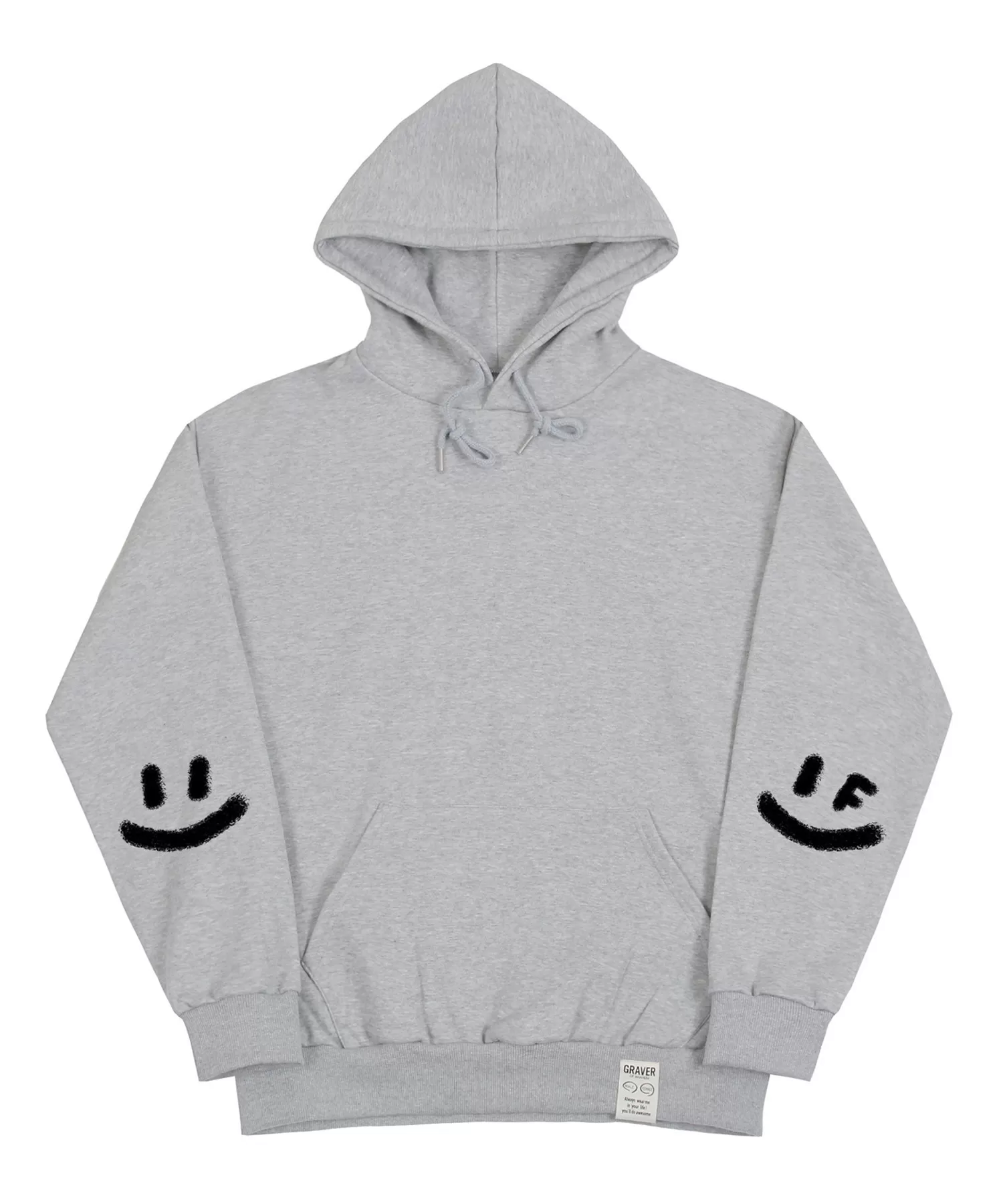 GRAVER  |[GRAVER]★ELBOW SPRAY SMILE DRAWING HOODIE