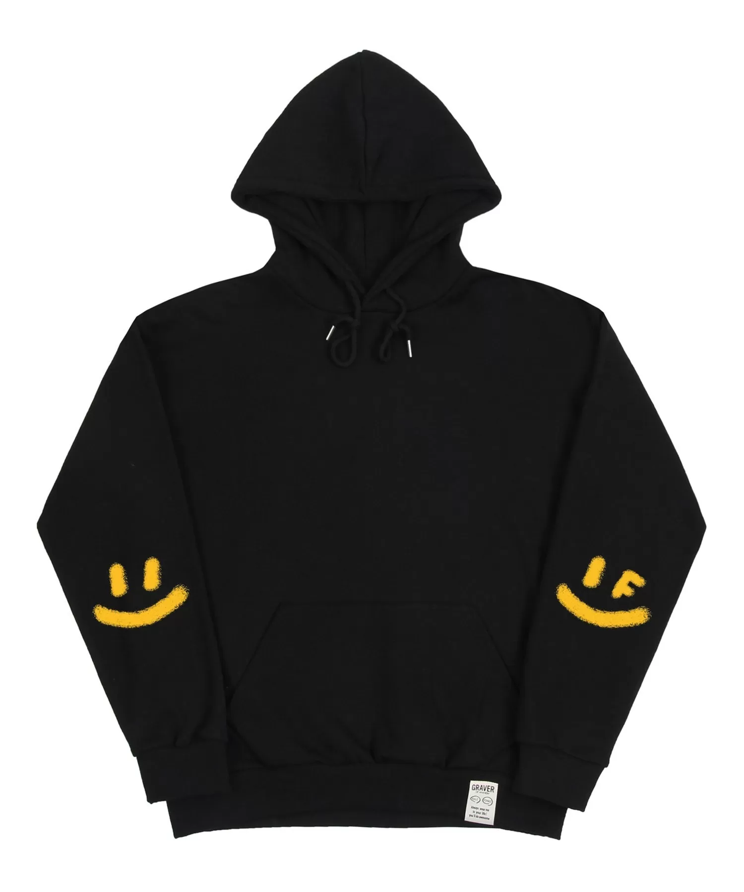 GRAVER  |[GRAVER]★ELBOW SPRAY SMILE DRAWING HOODIE