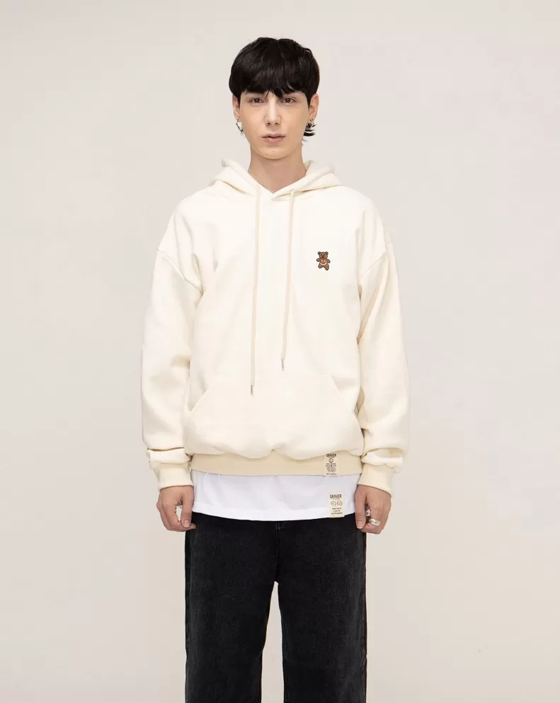 GRAVER  |[GRAVER]★SMALL BEAR EMBROIDERY SMILE HOODIE