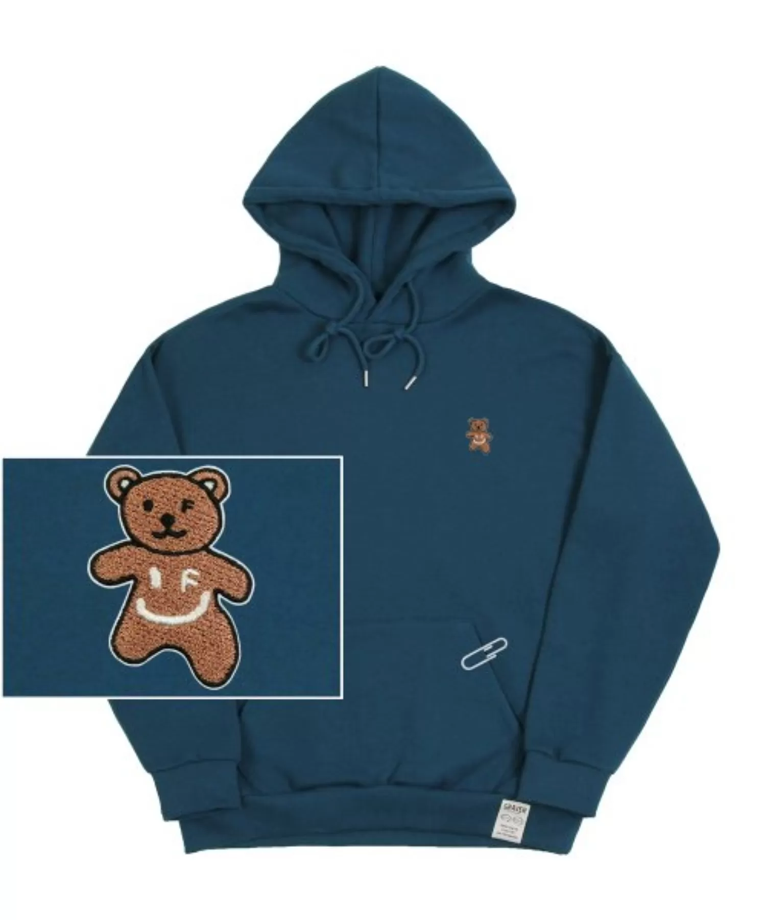 GRAVER  |[GRAVER]★SMALL BEAR EMBROIDERY SMILE HOODIE