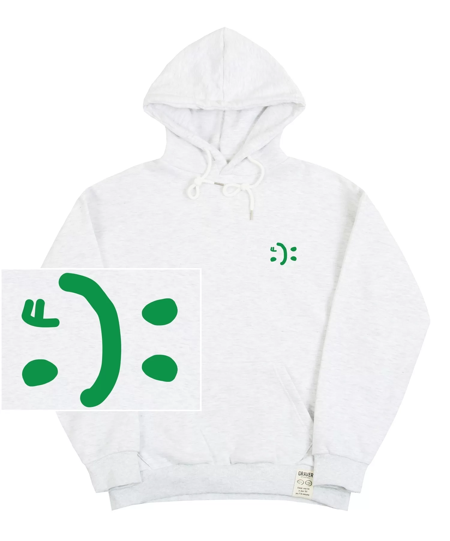 GRAVER  |[GRAVER]★SMALL DOUBLE DRAWING SMILE HOODIE