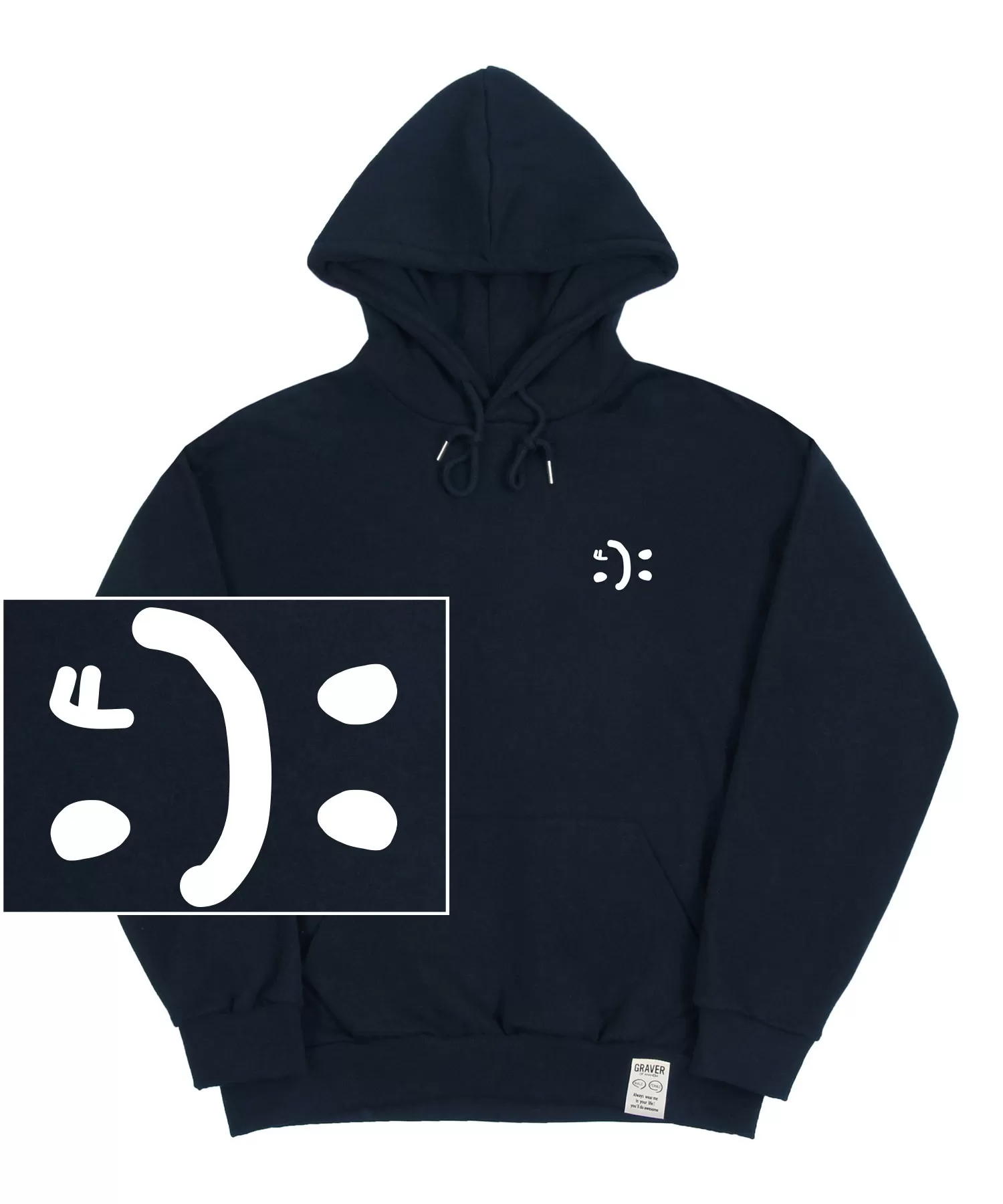 GRAVER  |[GRAVER]★SMALL DOUBLE DRAWING SMILE HOODIE