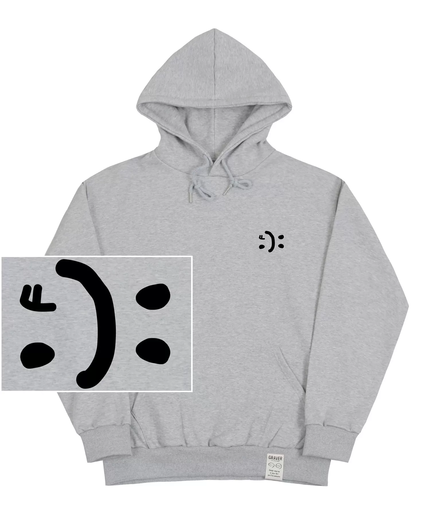 GRAVER  |[GRAVER]★SMALL DOUBLE DRAWING SMILE HOODIE