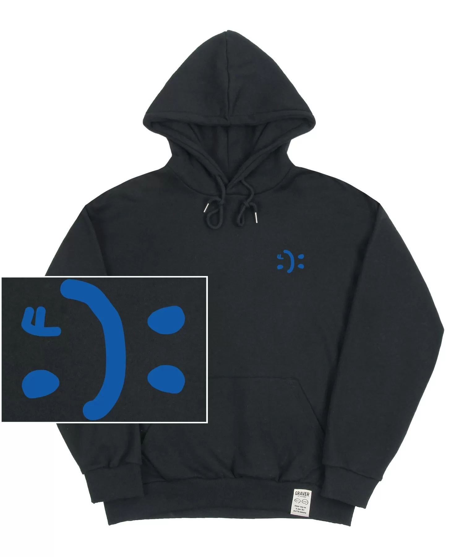 GRAVER  |[GRAVER]★SMALL DOUBLE DRAWING SMILE HOODIE