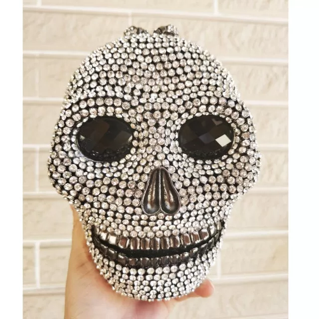 Handmade Skull Crystal Women Evening Bags