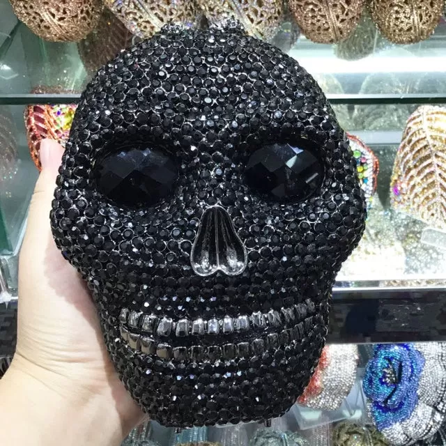 Handmade Skull Crystal Women Evening Bags