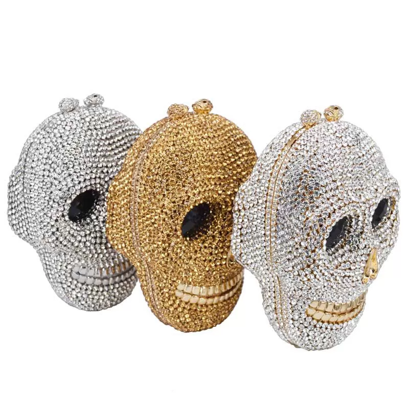 Handmade Skull Crystal Women Evening Bags