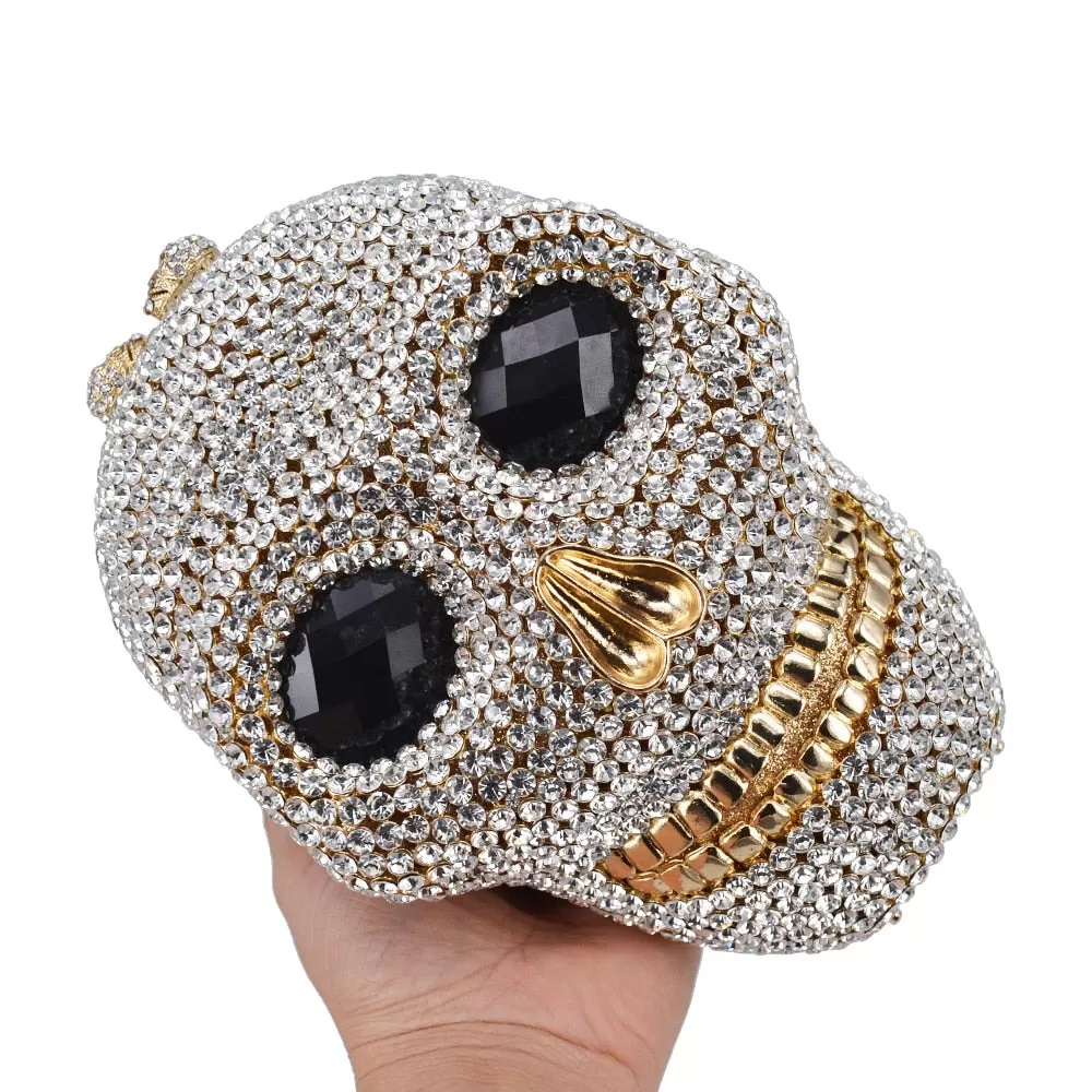 Handmade Skull Crystal Women Evening Bags