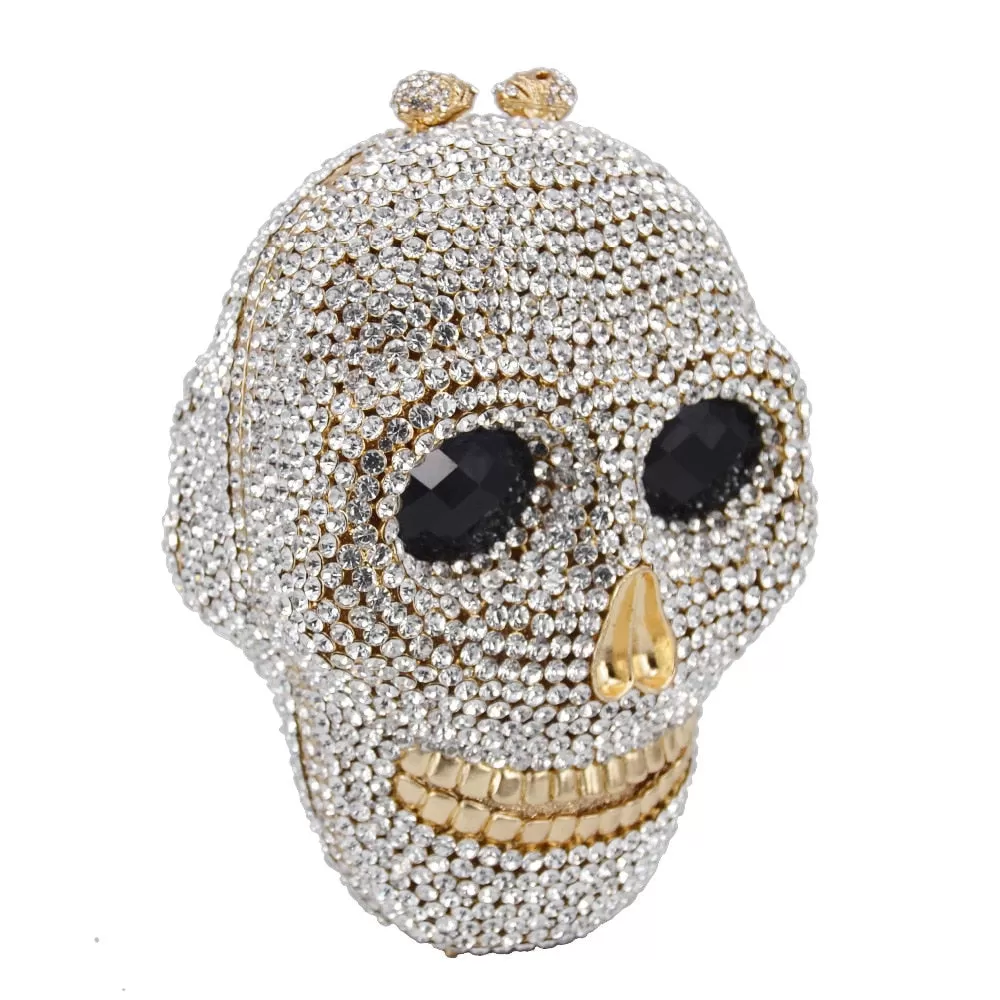 Handmade Skull Crystal Women Evening Bags