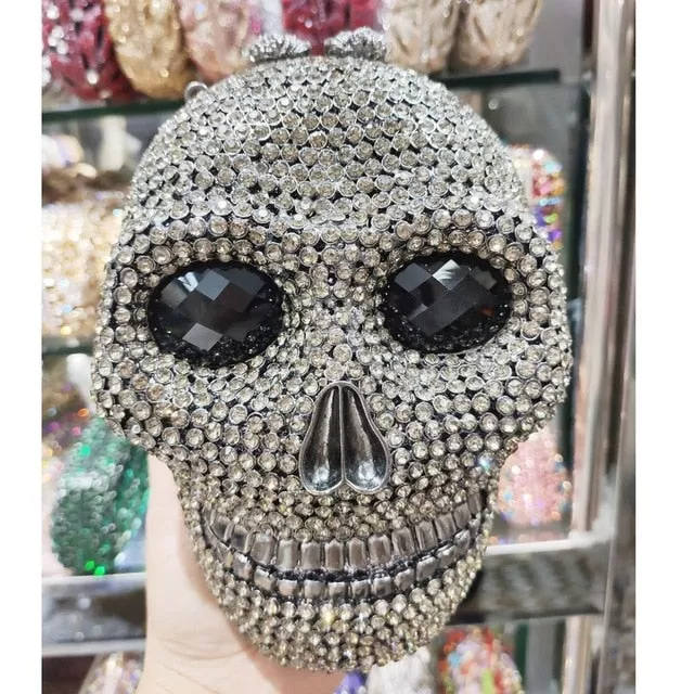 Handmade Skull Crystal Women Evening Bags