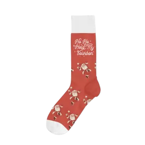 Ho Ho Hold My Bourbon Funny Santa Christmas Socks