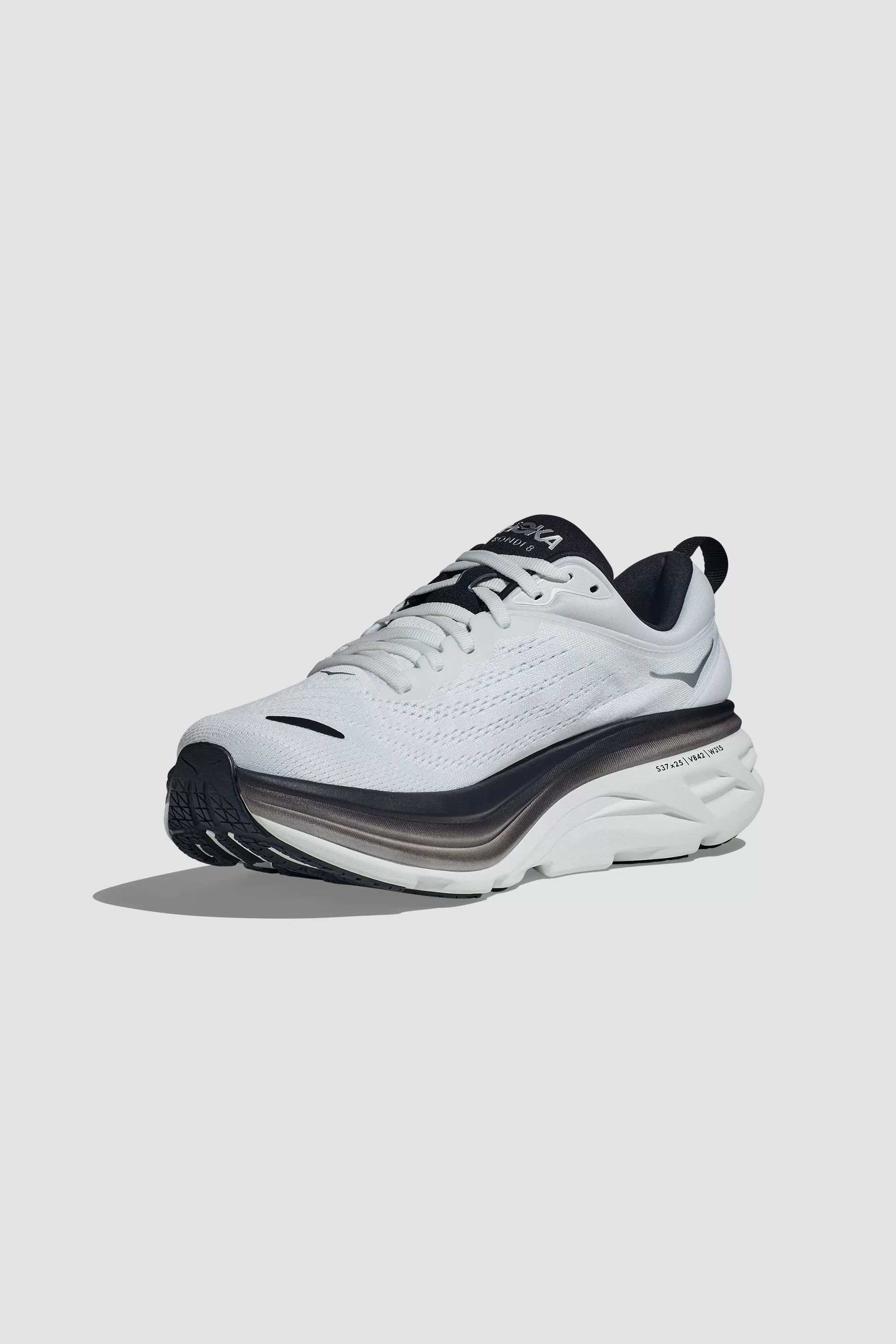 Hoka Men's Bondi 8 Sneaker in White/Black