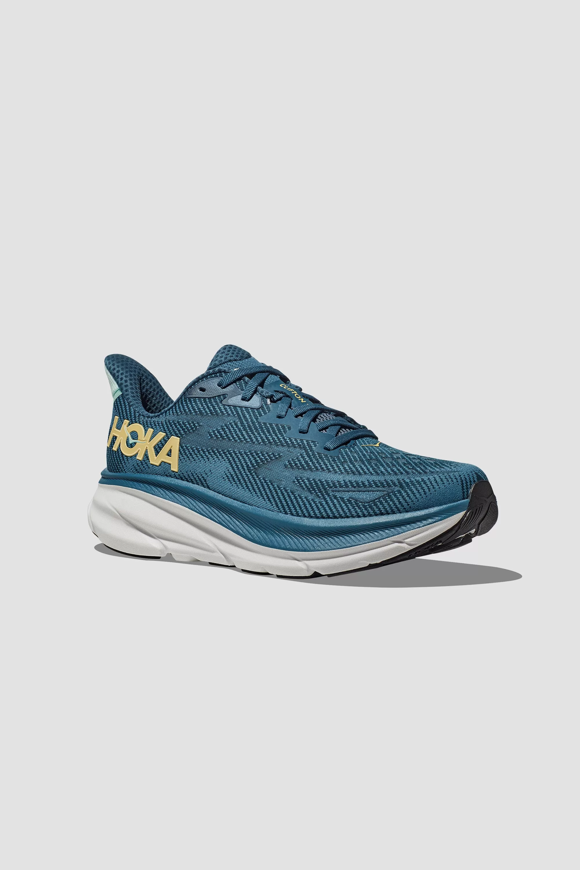 Hoka Men's Clifton 9 Sneaker in Midnight Ocean/Bluesteel